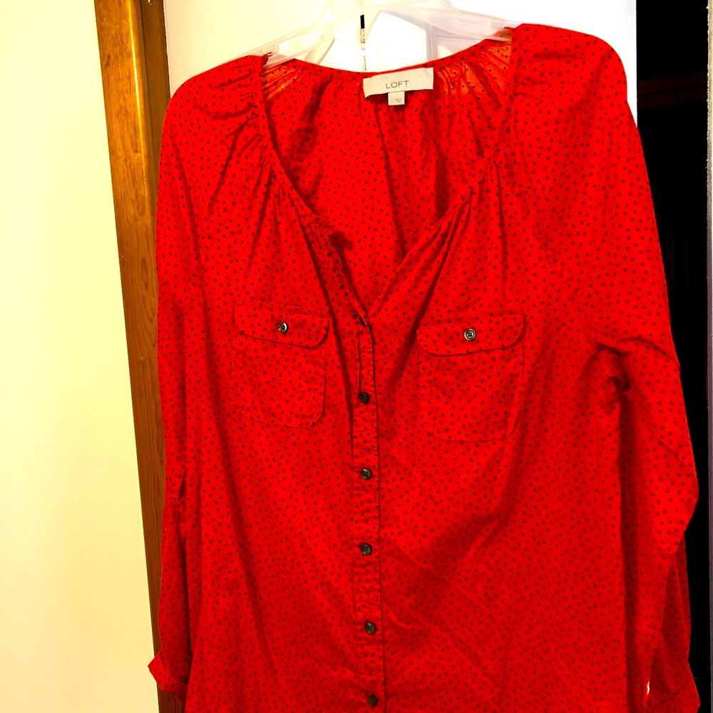 Loft cotton button up blouse